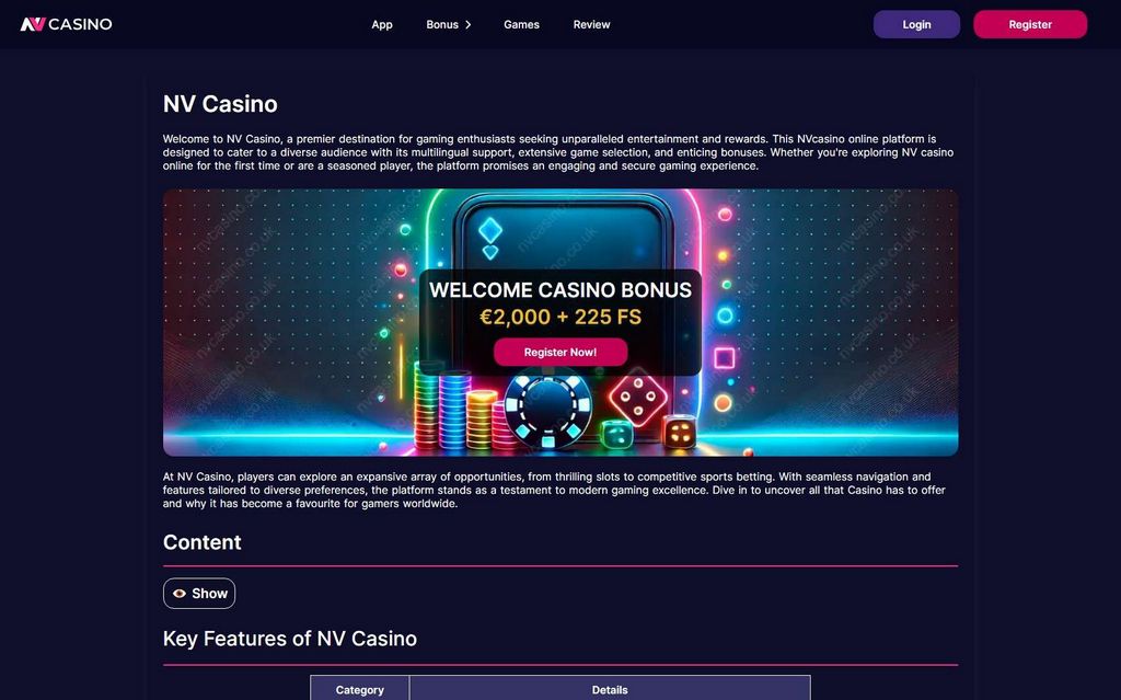 NV.Casino kihlveokontori uuendused - boonuspakkumised ja kampaaniad